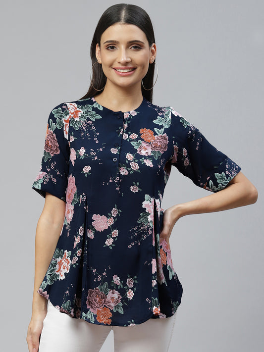 Azure Dreams Crepe Top