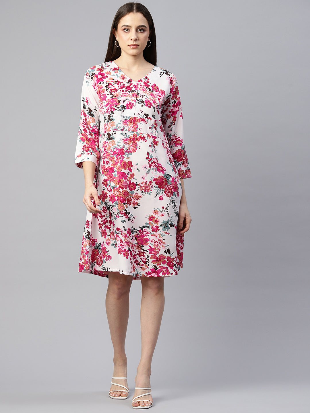 Pristine Elegance Crepe Dress