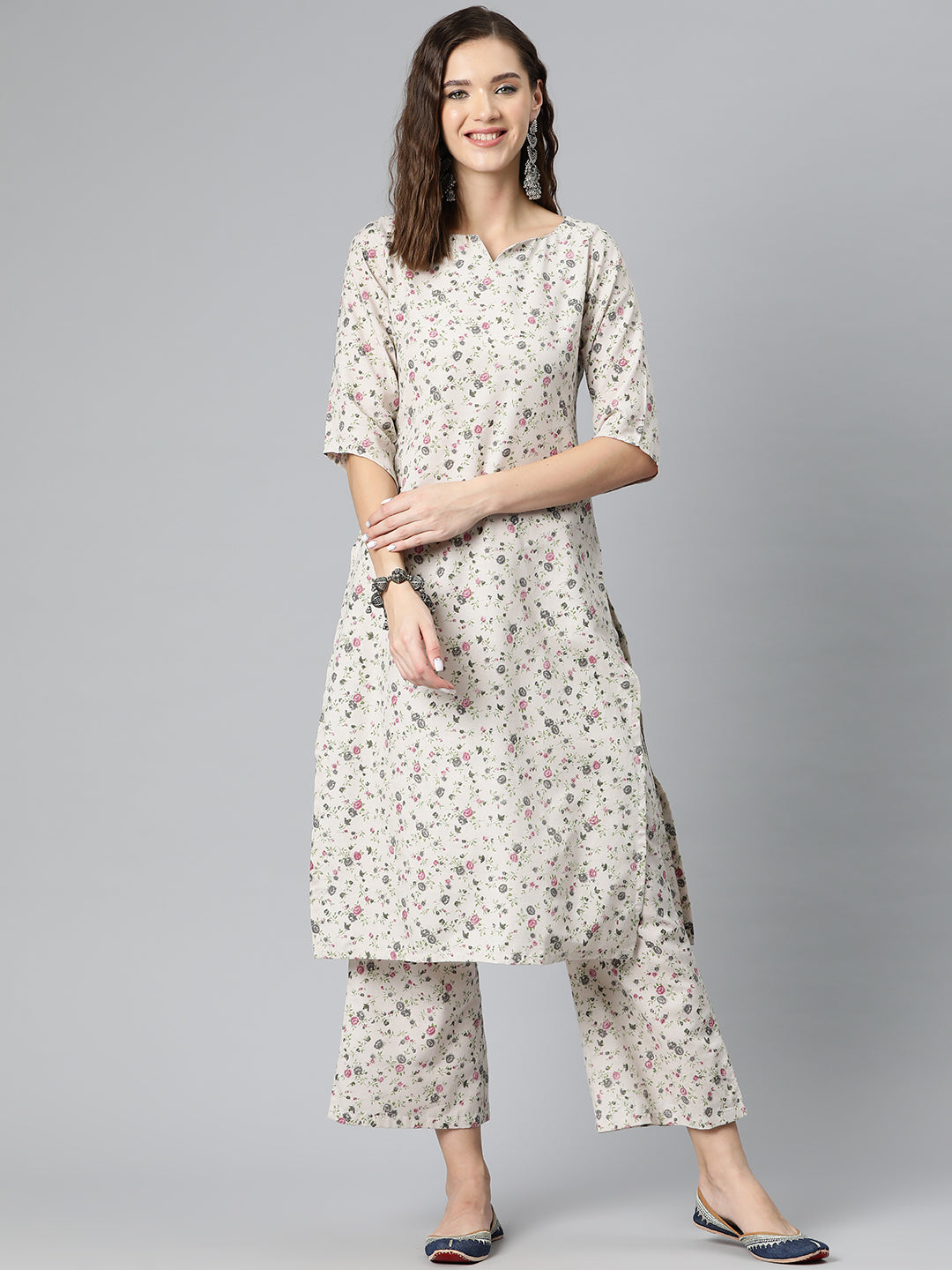 Blooming Elegance Cotton Suit Set