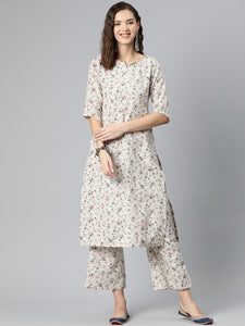 Blooming Elegance Cotton Suit Set