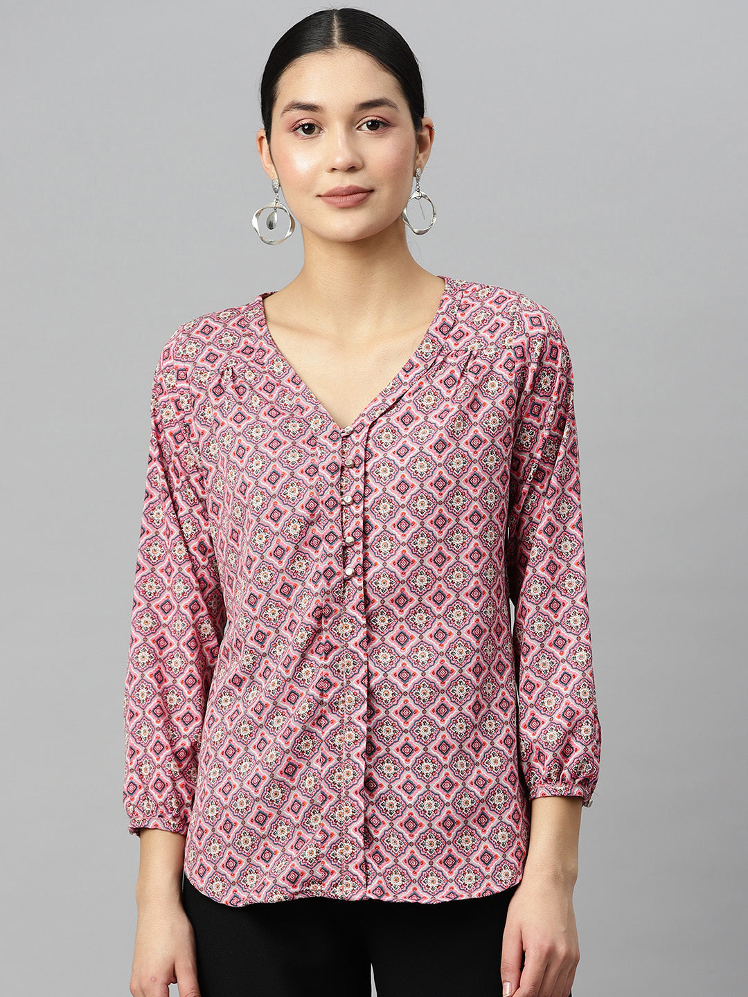 Blush Harmony Crepe Blouse
