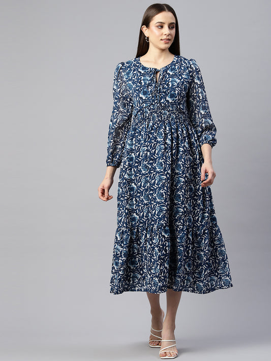 Azure Dreams Crepe Dress
