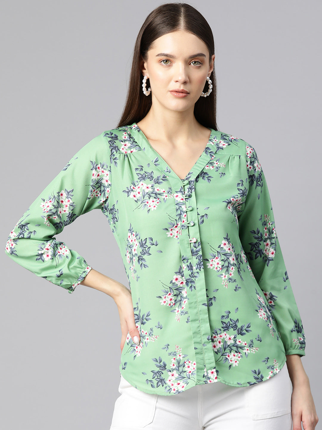 Forest Whisper Crepe Top