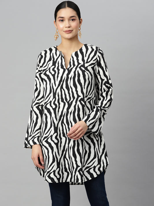 Savanna Whisper Zebra Print Tunic Kurti