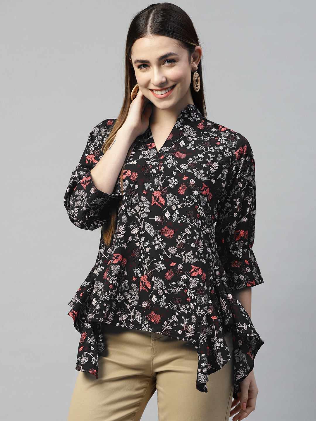 Midnight Elegance Crepe Top