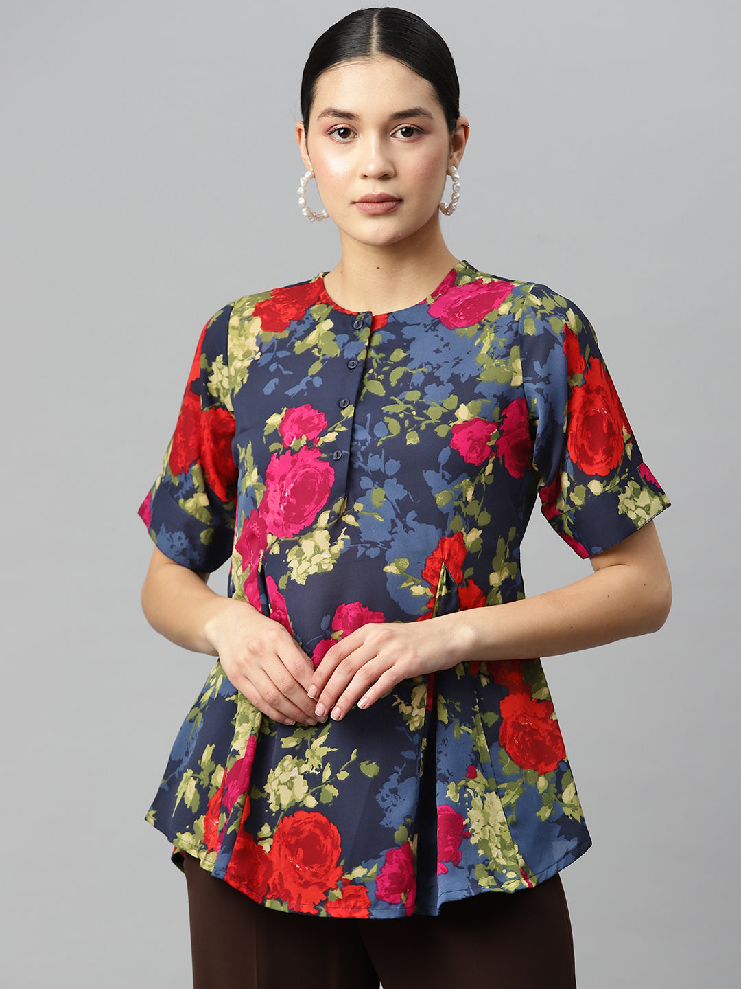 Sapphire Serenity Crepe Top