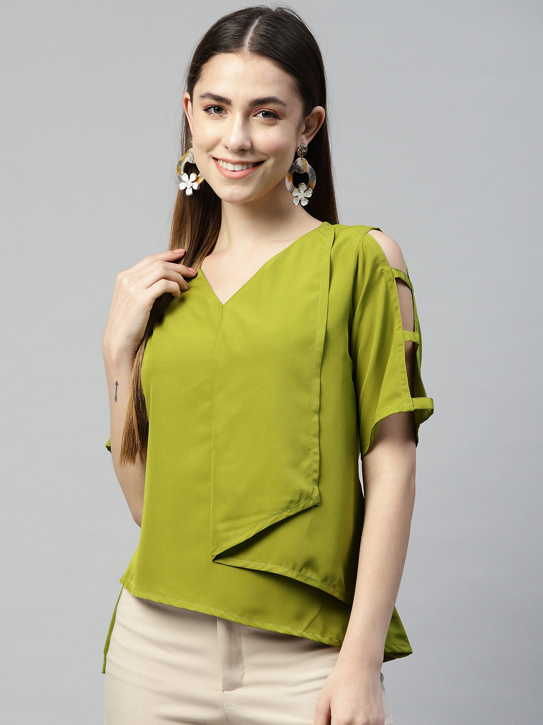Emerald Grace Crepe Top