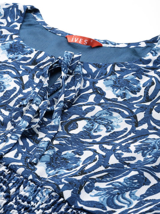 Azure Dreams Crepe Dress