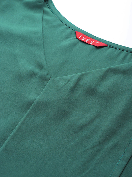 Teal Tranquility Crepe Blouse