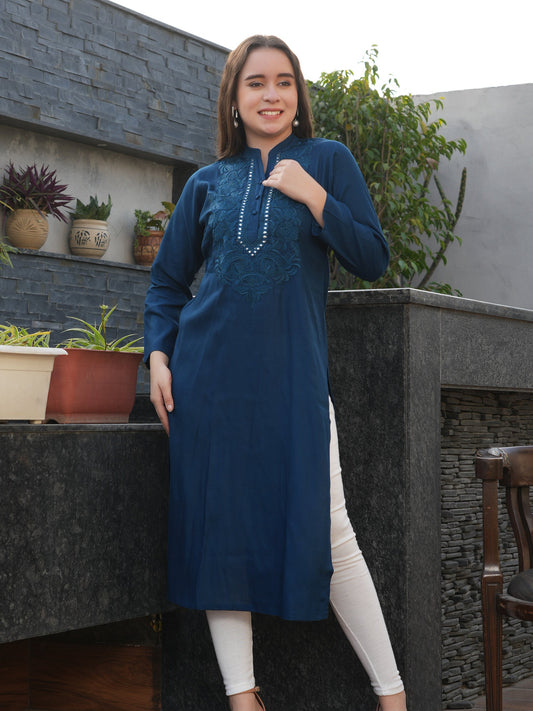 Royal Plum Rayon Kurta