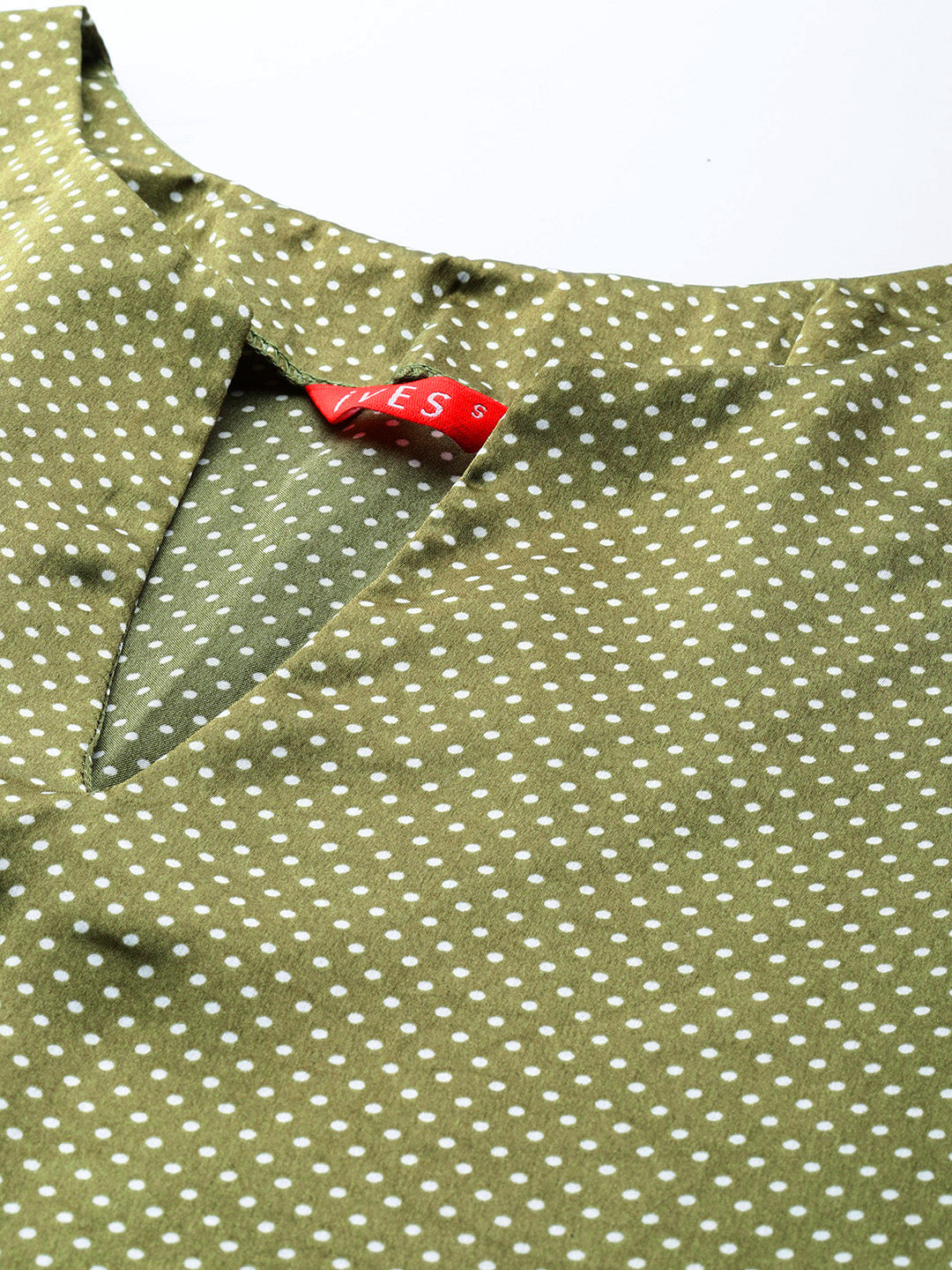 Olive Whisper Polka Tunic Kurti