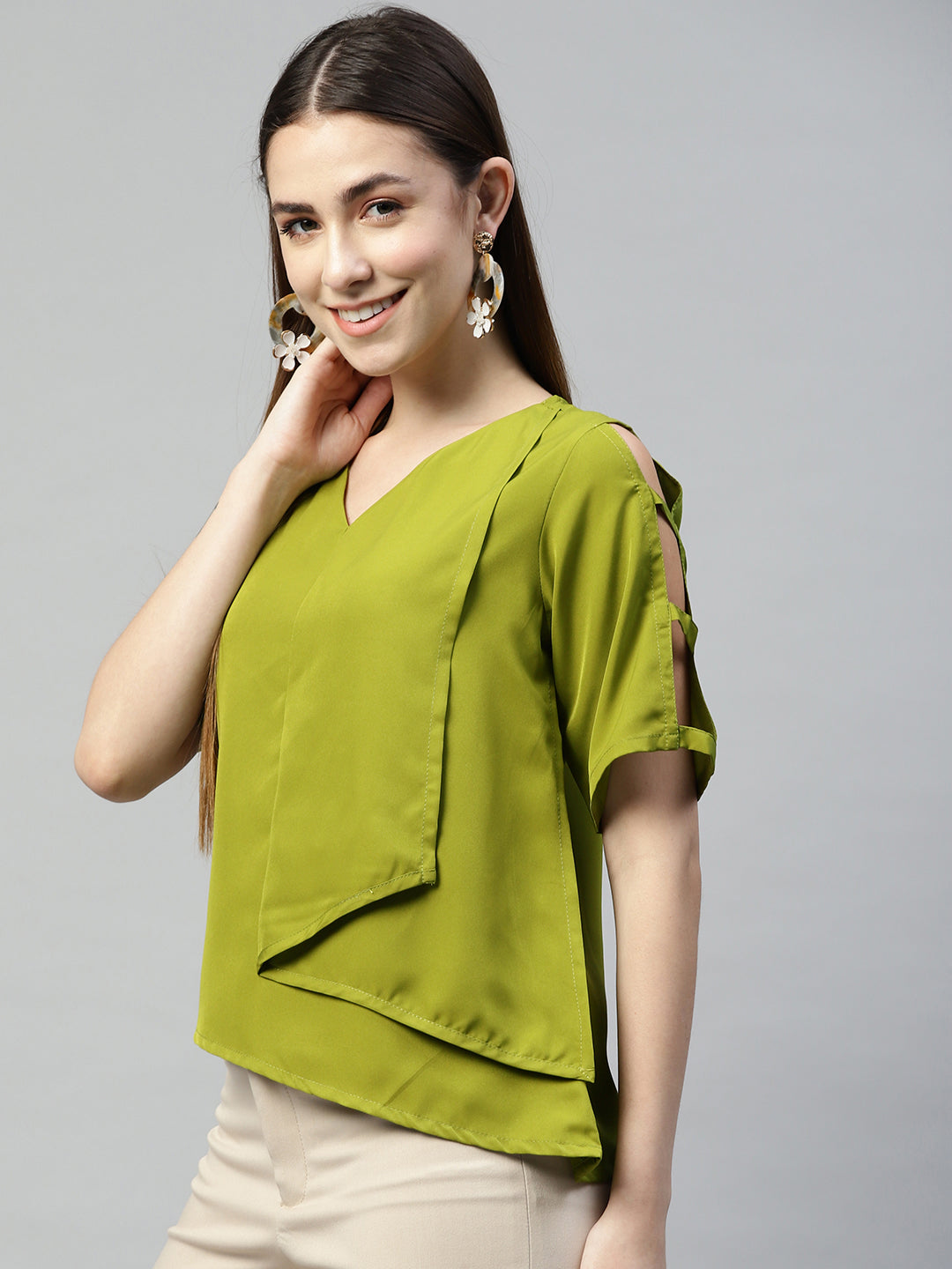 Emerald Grace Crepe Top