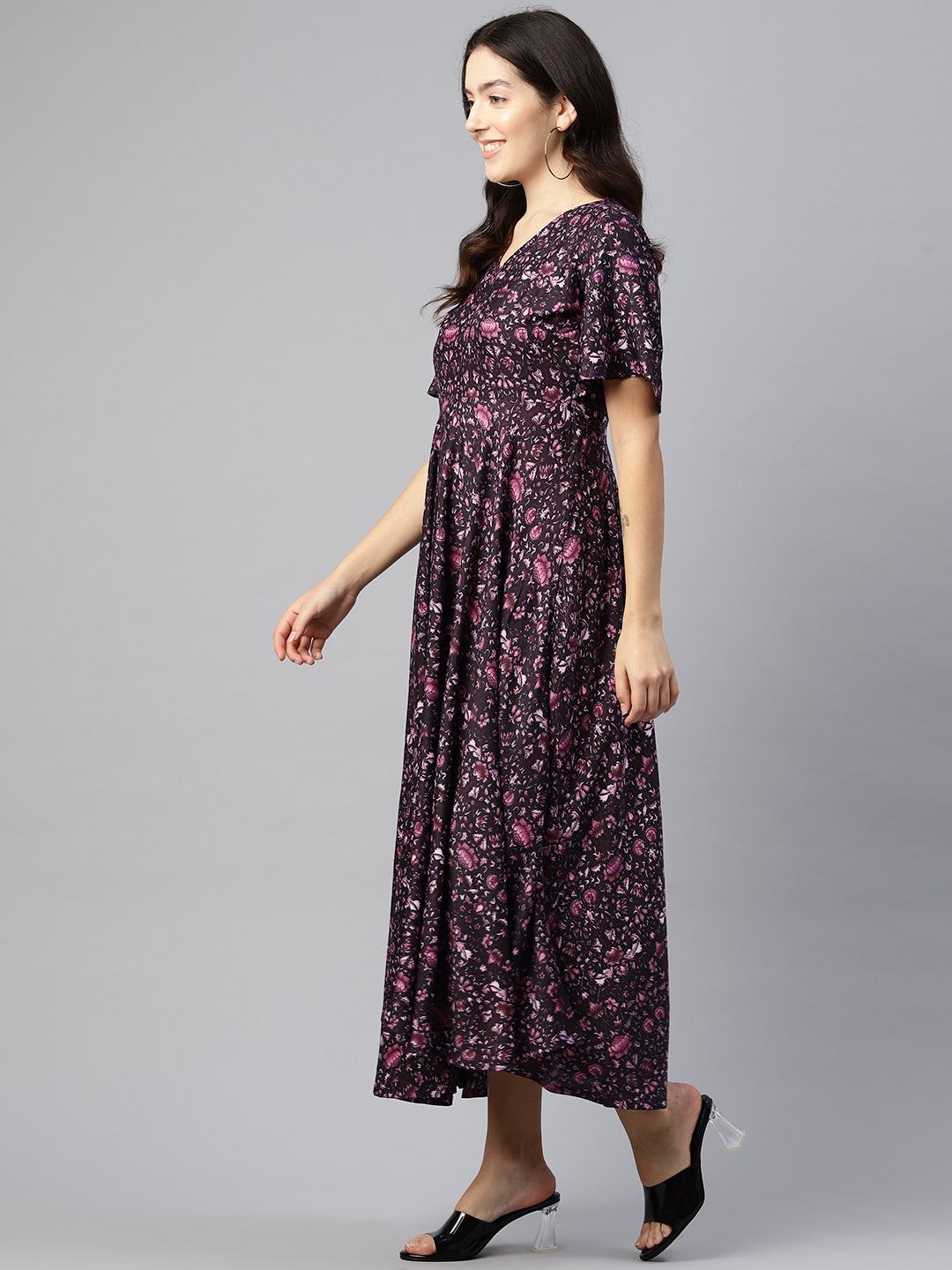 Midnight Silhouette Crepe Dress