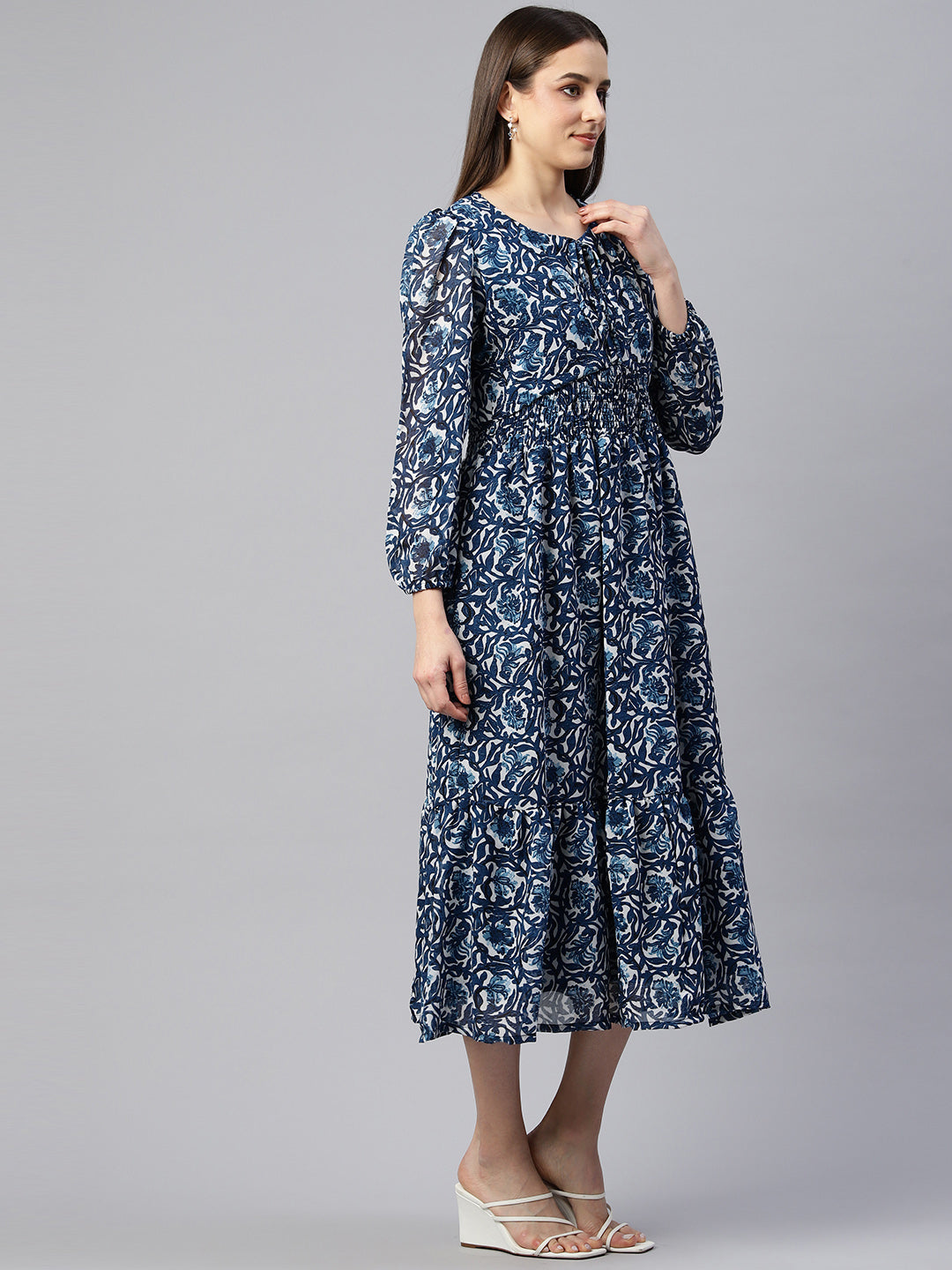 Azure Dreams Crepe Dress