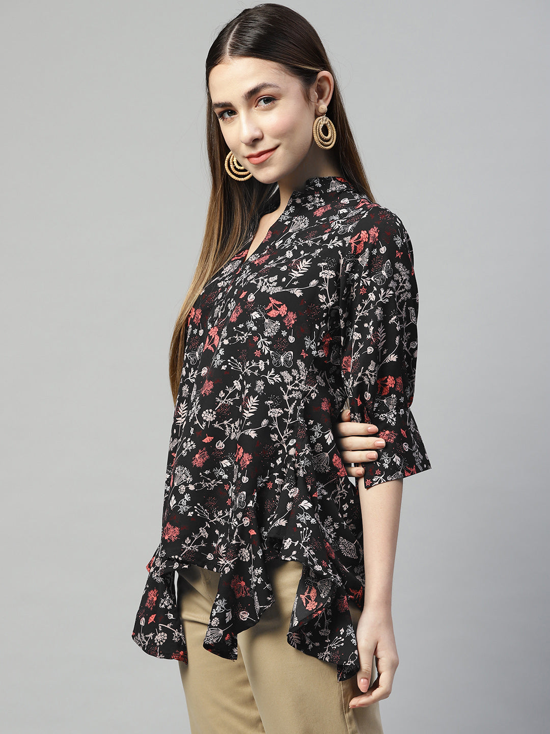 Midnight Elegance Crepe Top