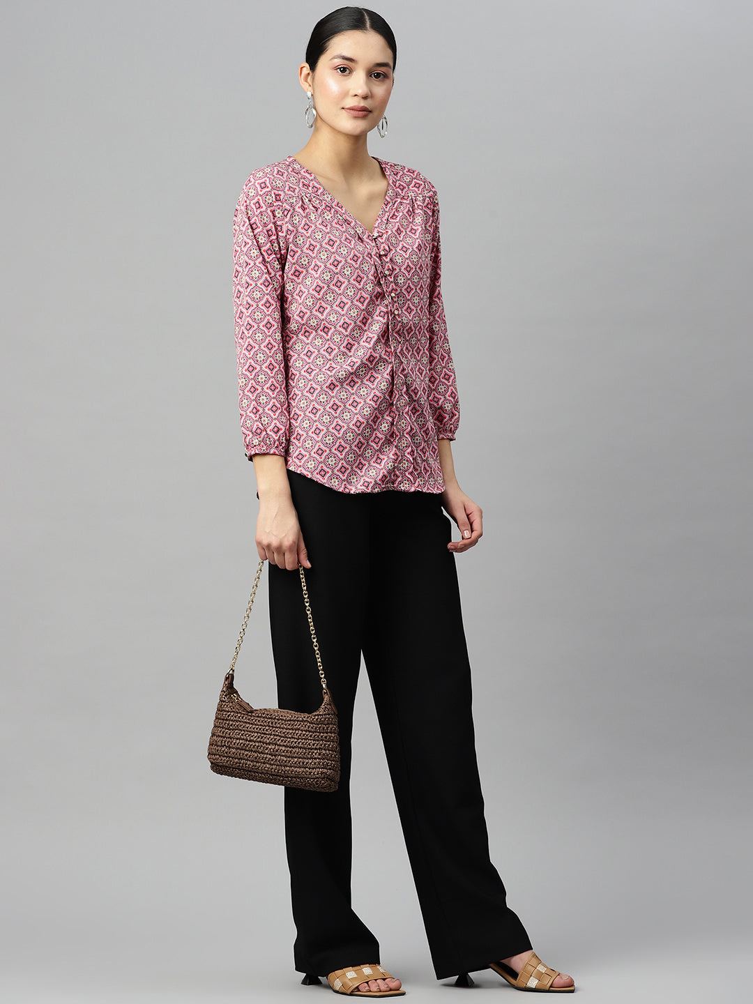 Blush Harmony Crepe Blouse