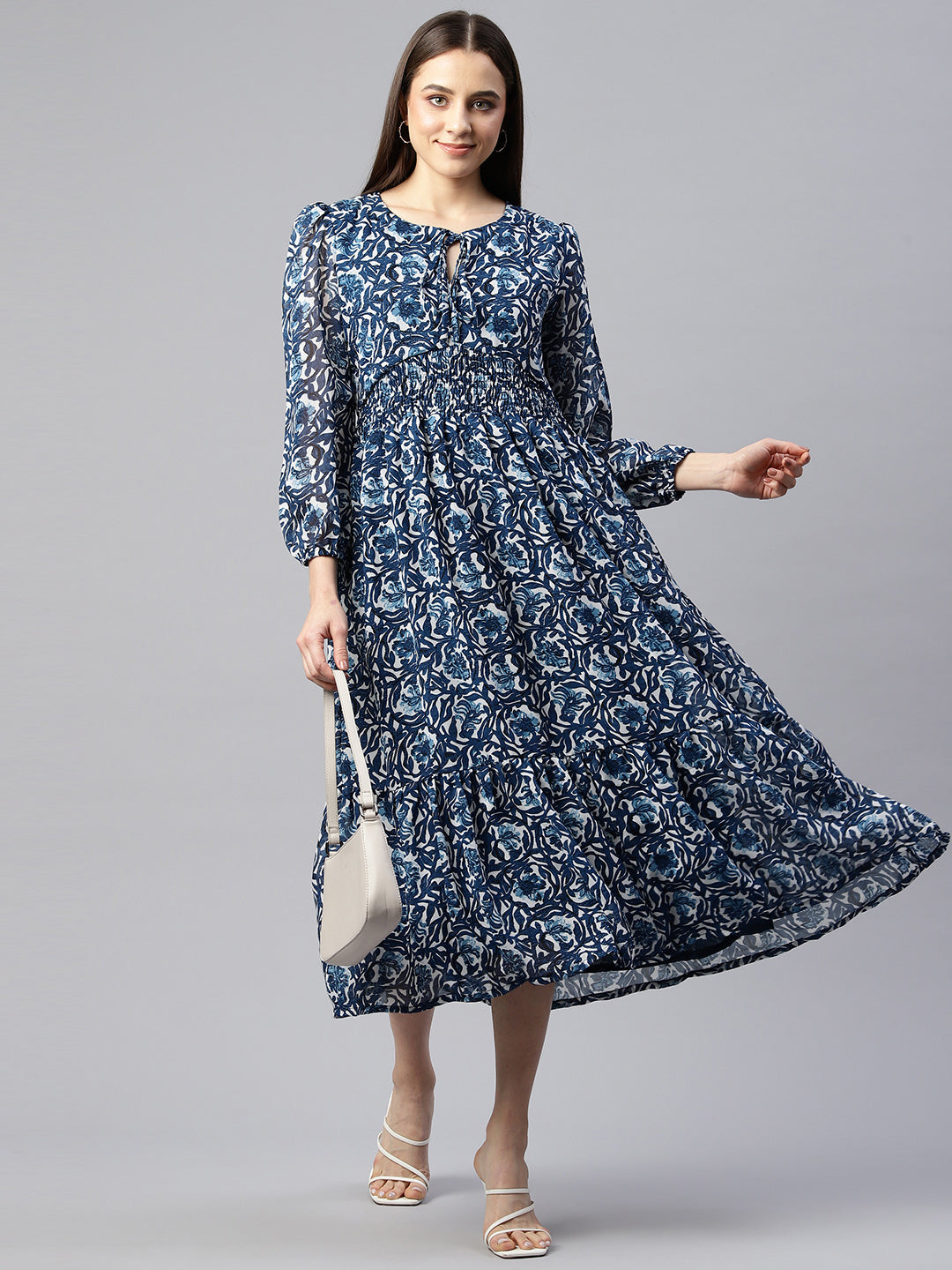 Azure Dreams Crepe Dress