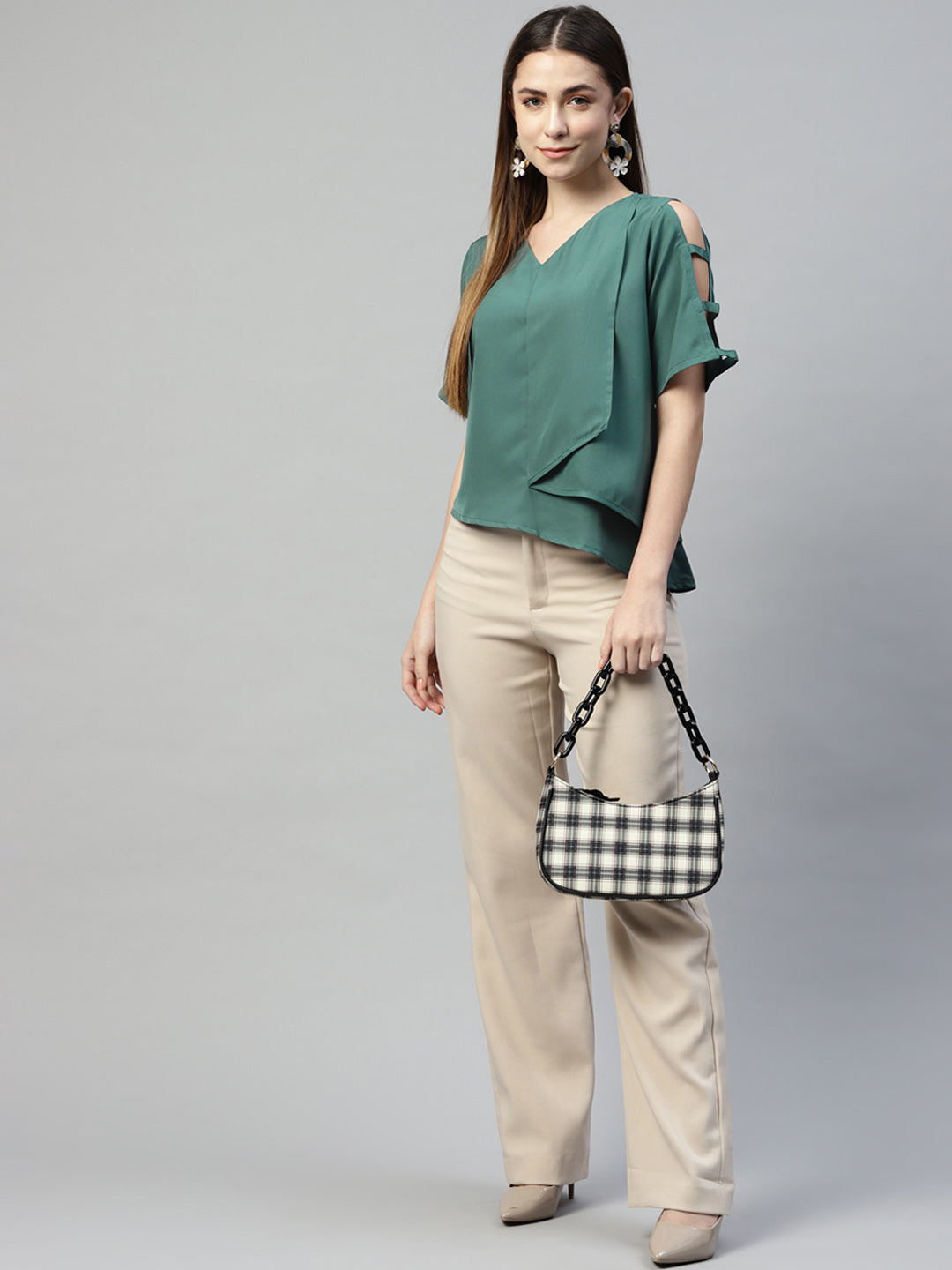 Teal Tranquility Crepe Blouse