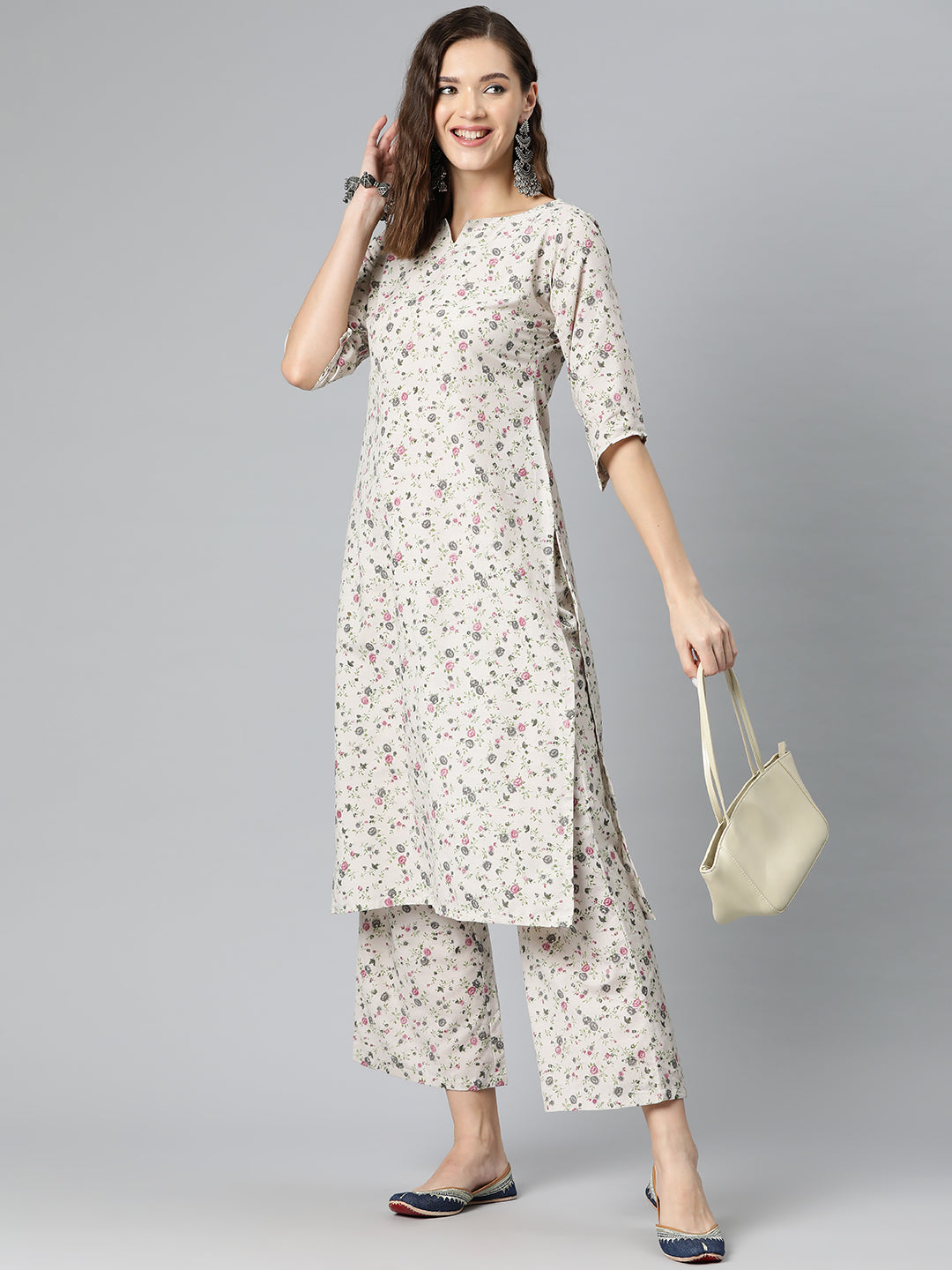 Blooming Elegance Cotton Suit Set