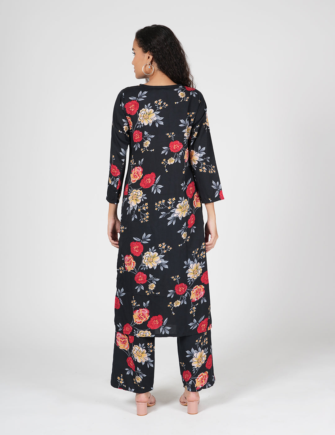 Midnight Bloom Crepe Co-ord Set