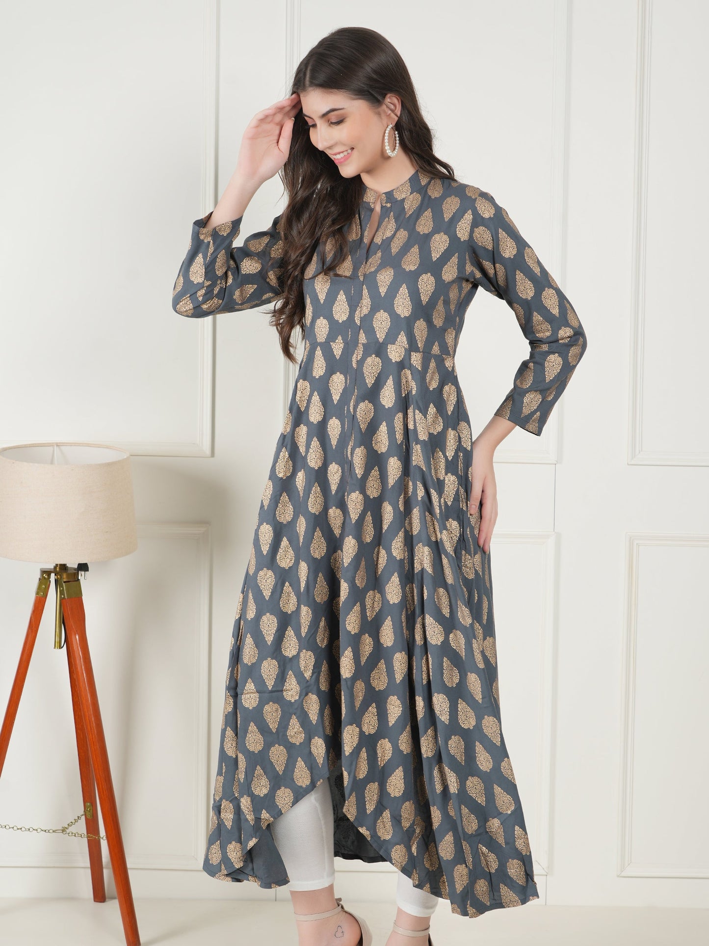 Slate Harmony Rayon Kurta