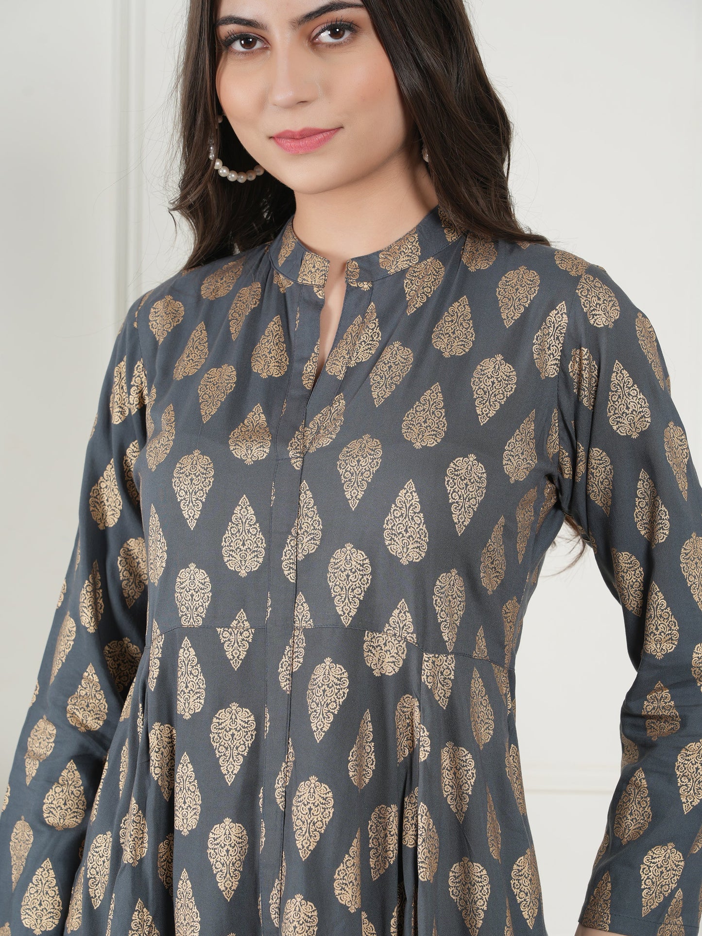Slate Harmony Rayon Kurta