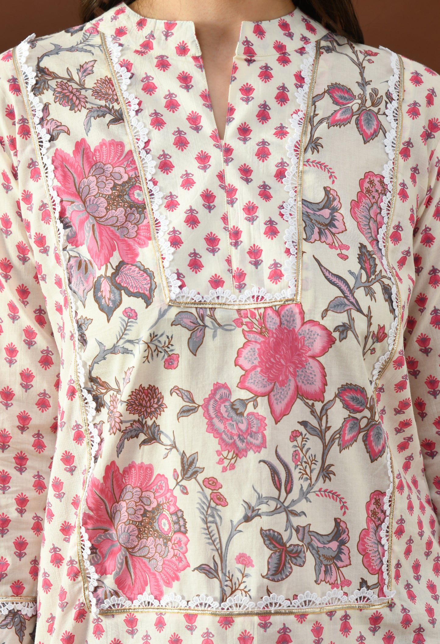 Pink & Ivory Block Print Farshi Salwar Set