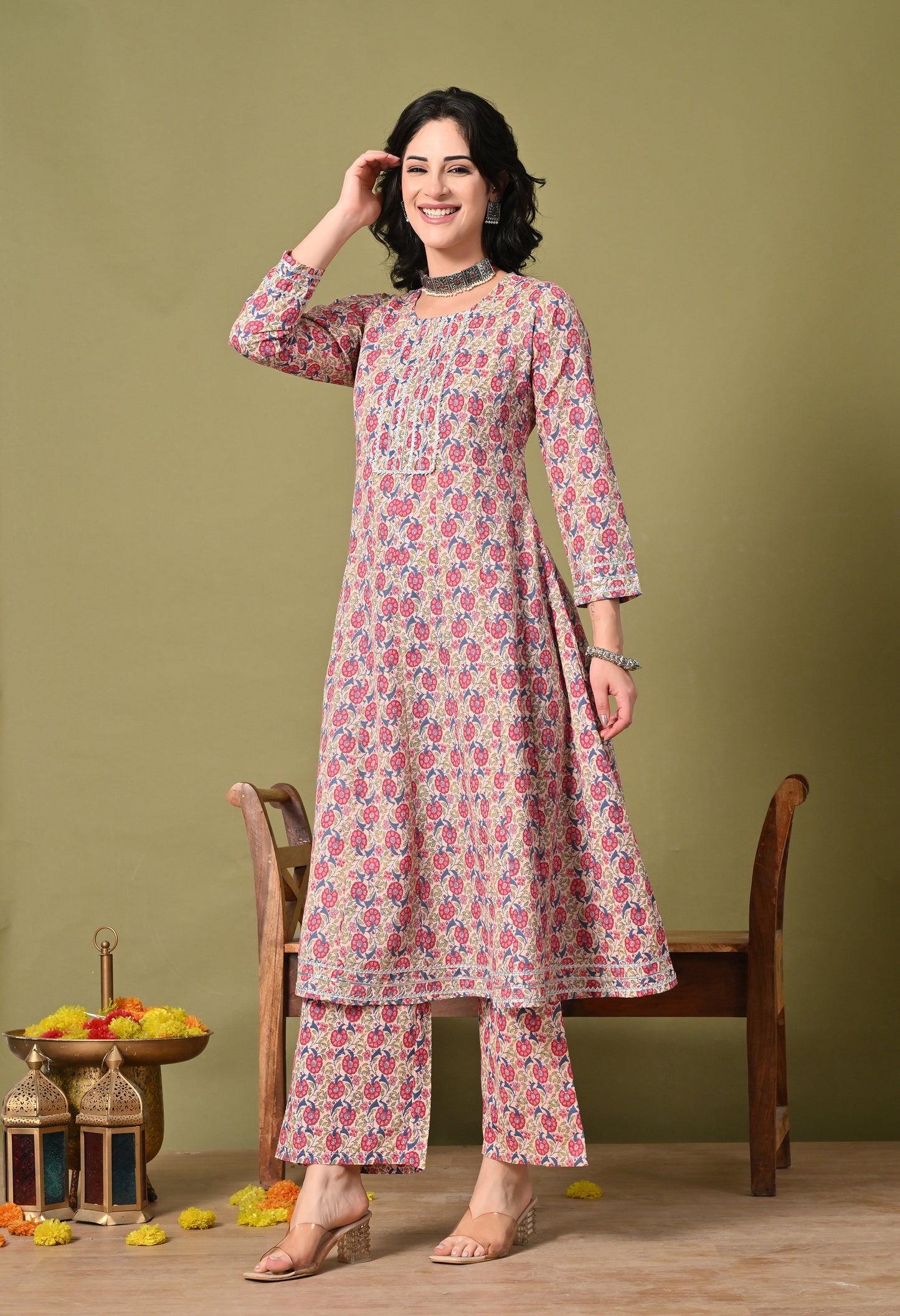 Phoolkari Charm Printed Cotton Suit Set