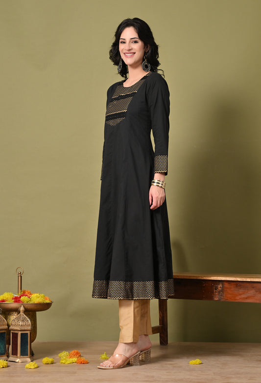 Black Gold Aura Kurta