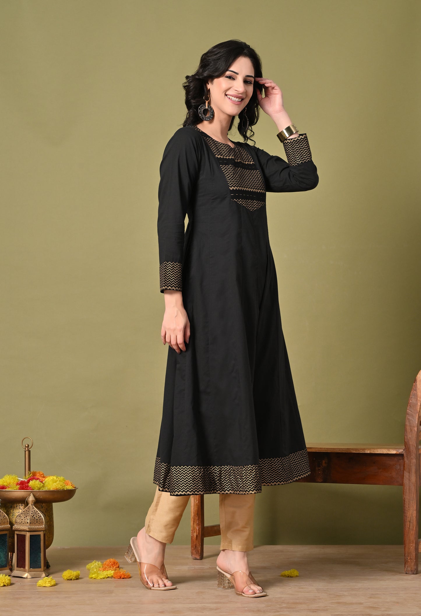 Black Gold Aura Kurta