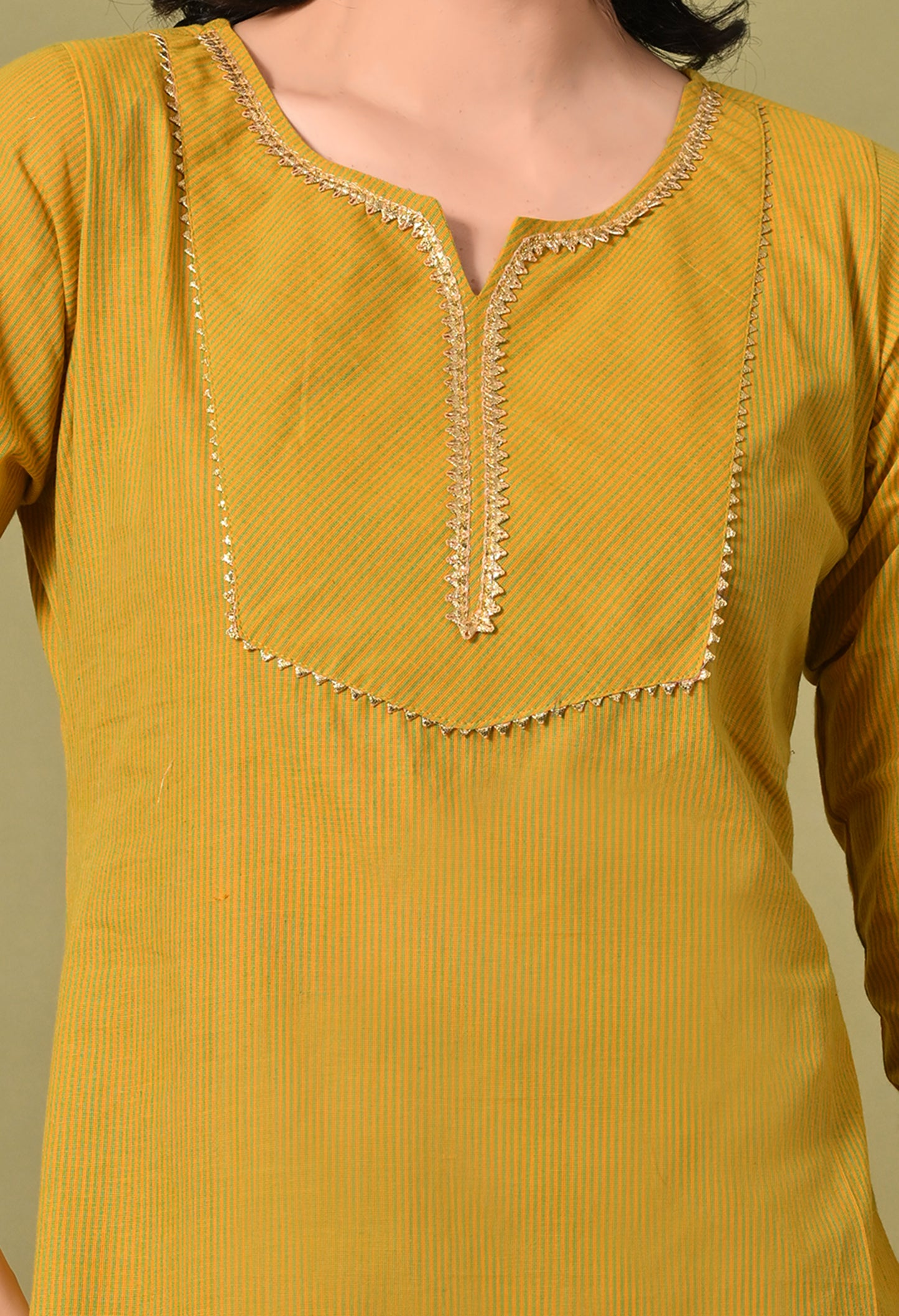 Mustard Mirage Cotton Kurta