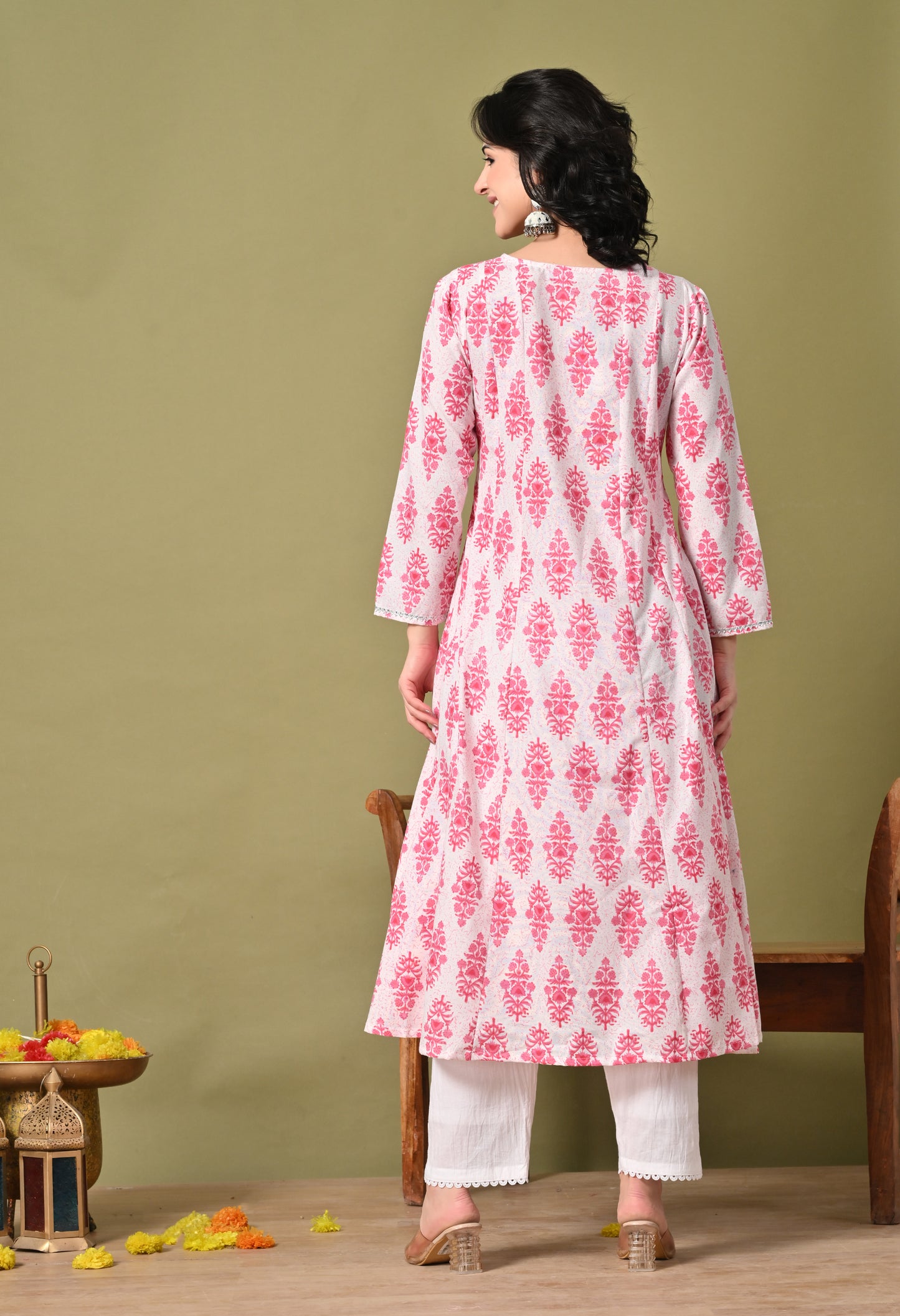 Block Print Blossom Kurti