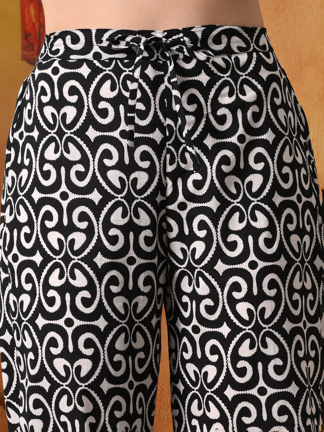 Black & White Swirl Print Cotton Co-ord Set