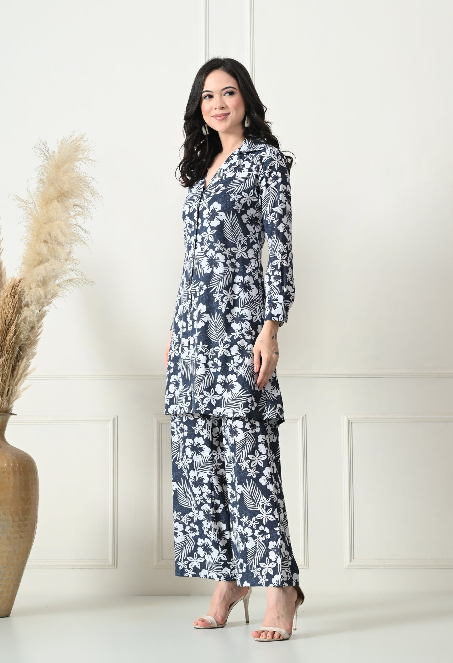 Midnight Bloom Rayon Co-ord Set