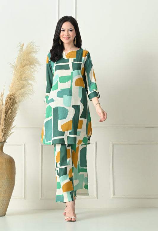 Emerald Edge Rayon Co-ord Set