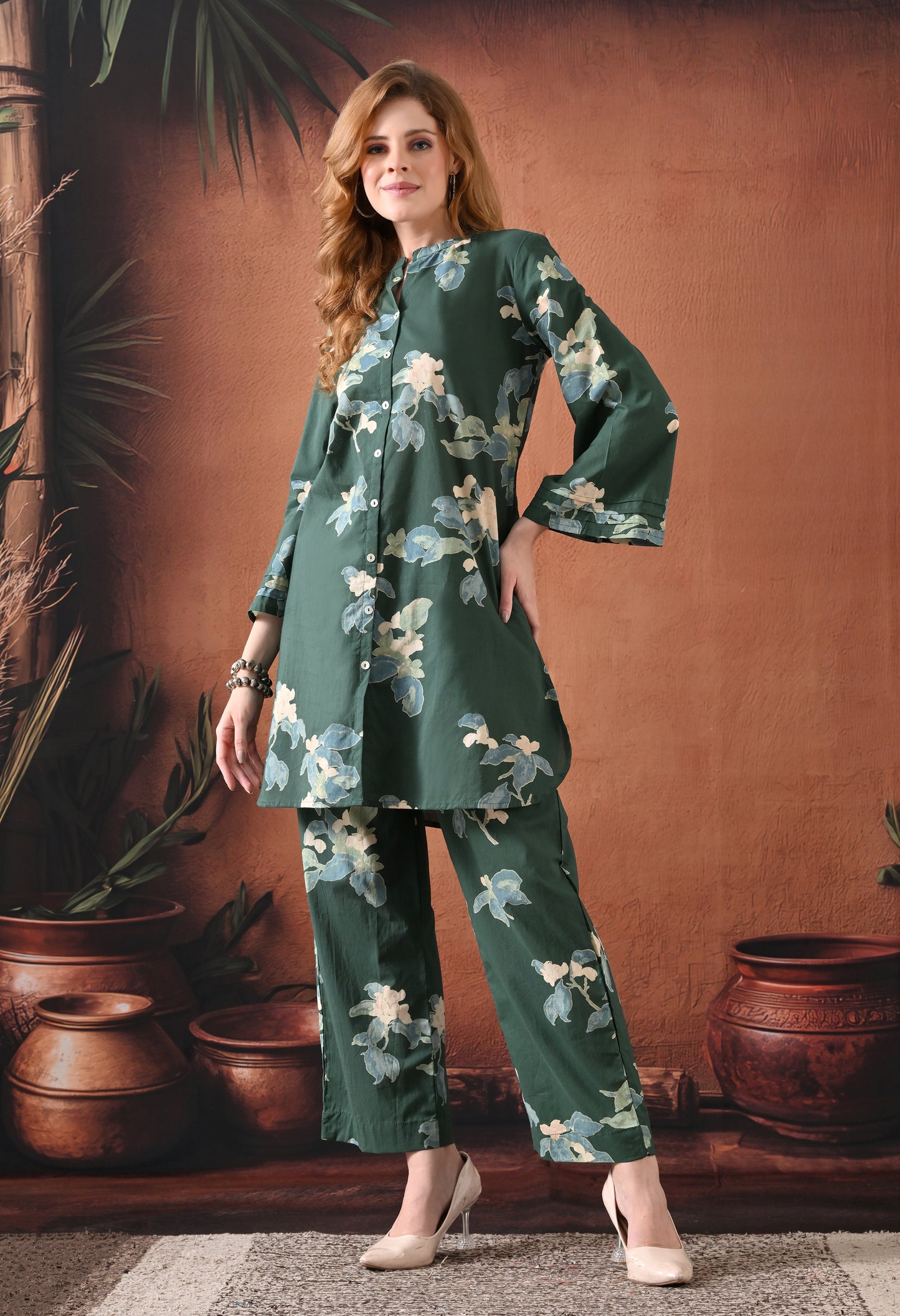 Emerald Bloom Floral Co-ord Set