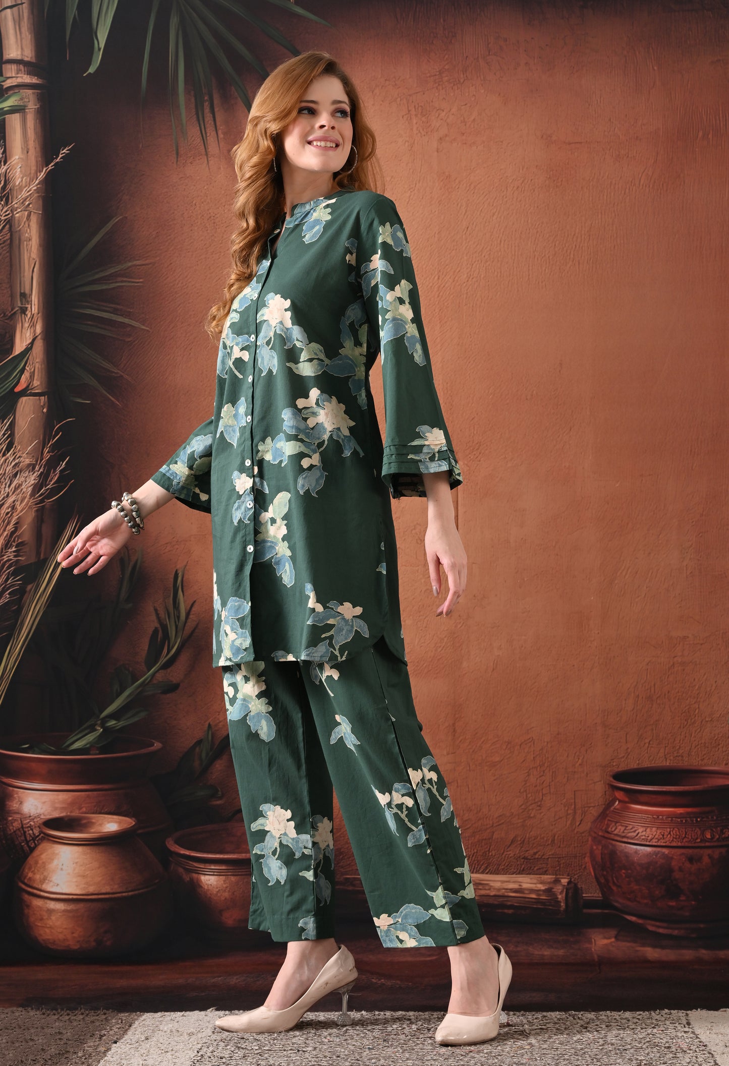 Emerald Bloom Floral Co-ord Set
