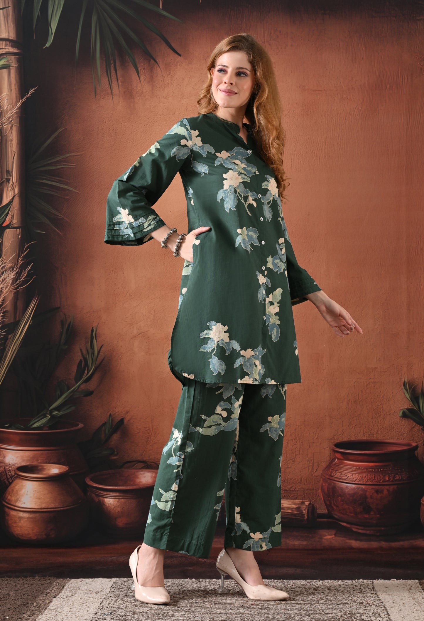 Emerald Bloom Floral Co-ord Set
