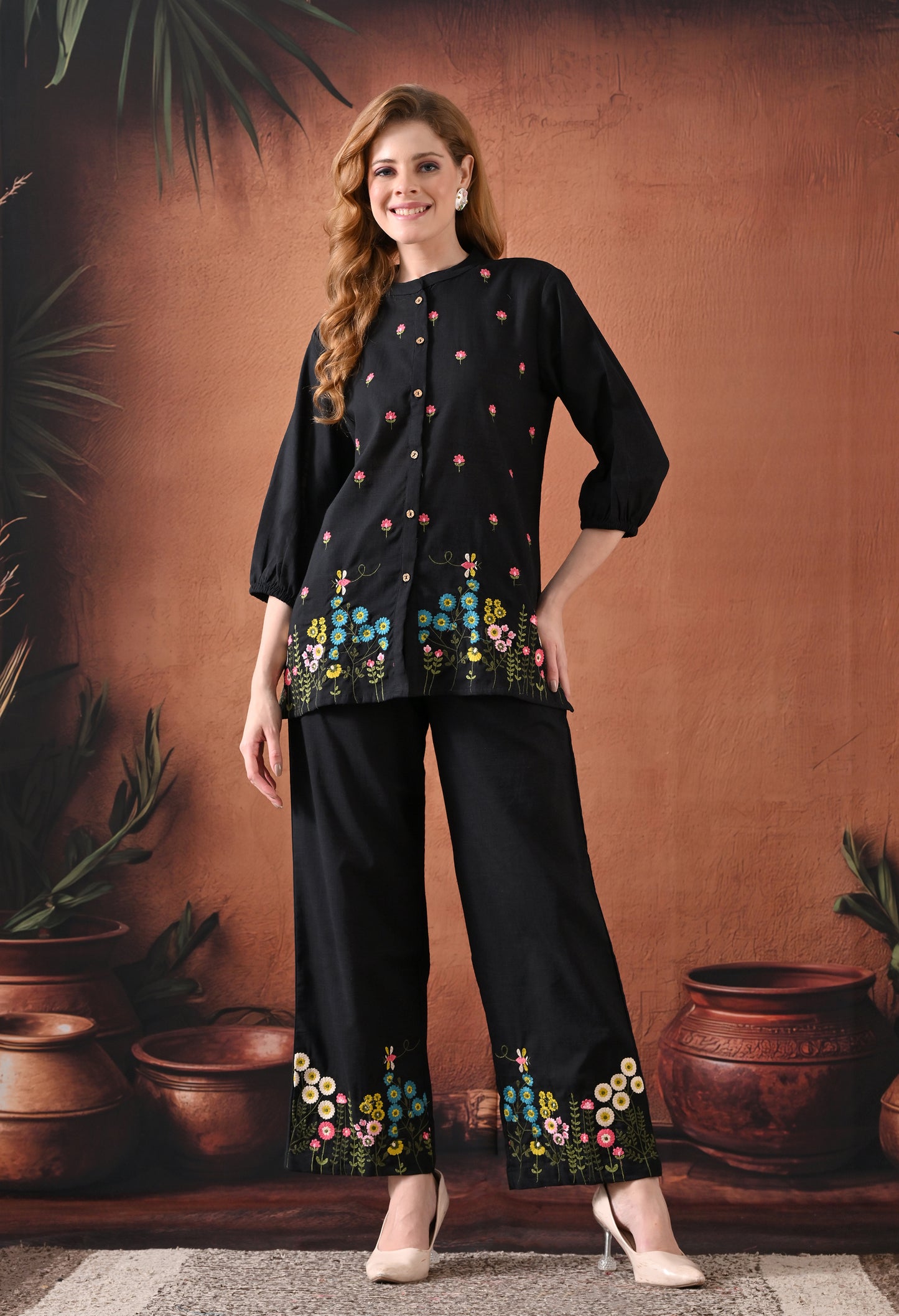 The Midnight Garden Embroidered Co-ord Set