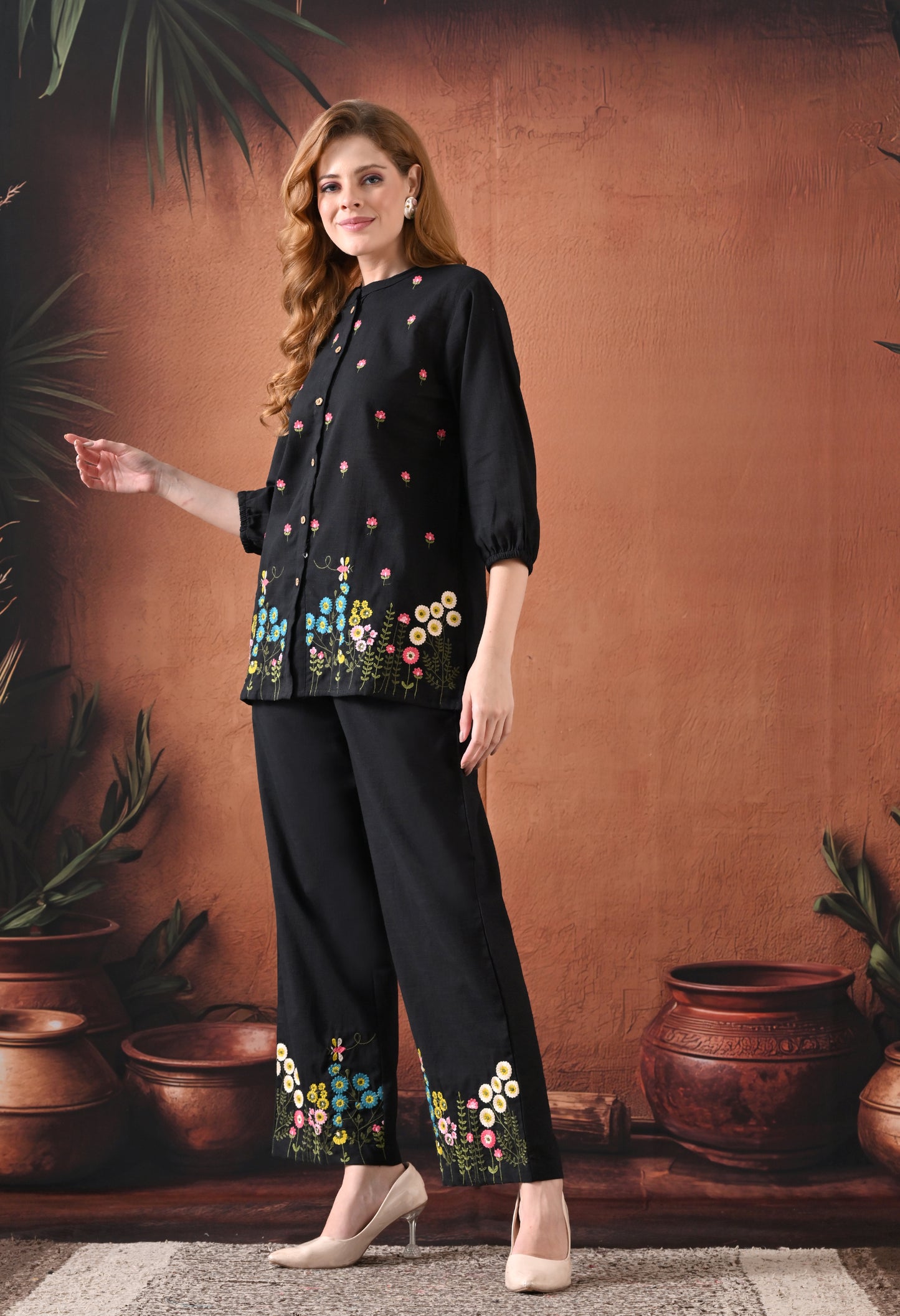 The Midnight Garden Embroidered Co-ord Set
