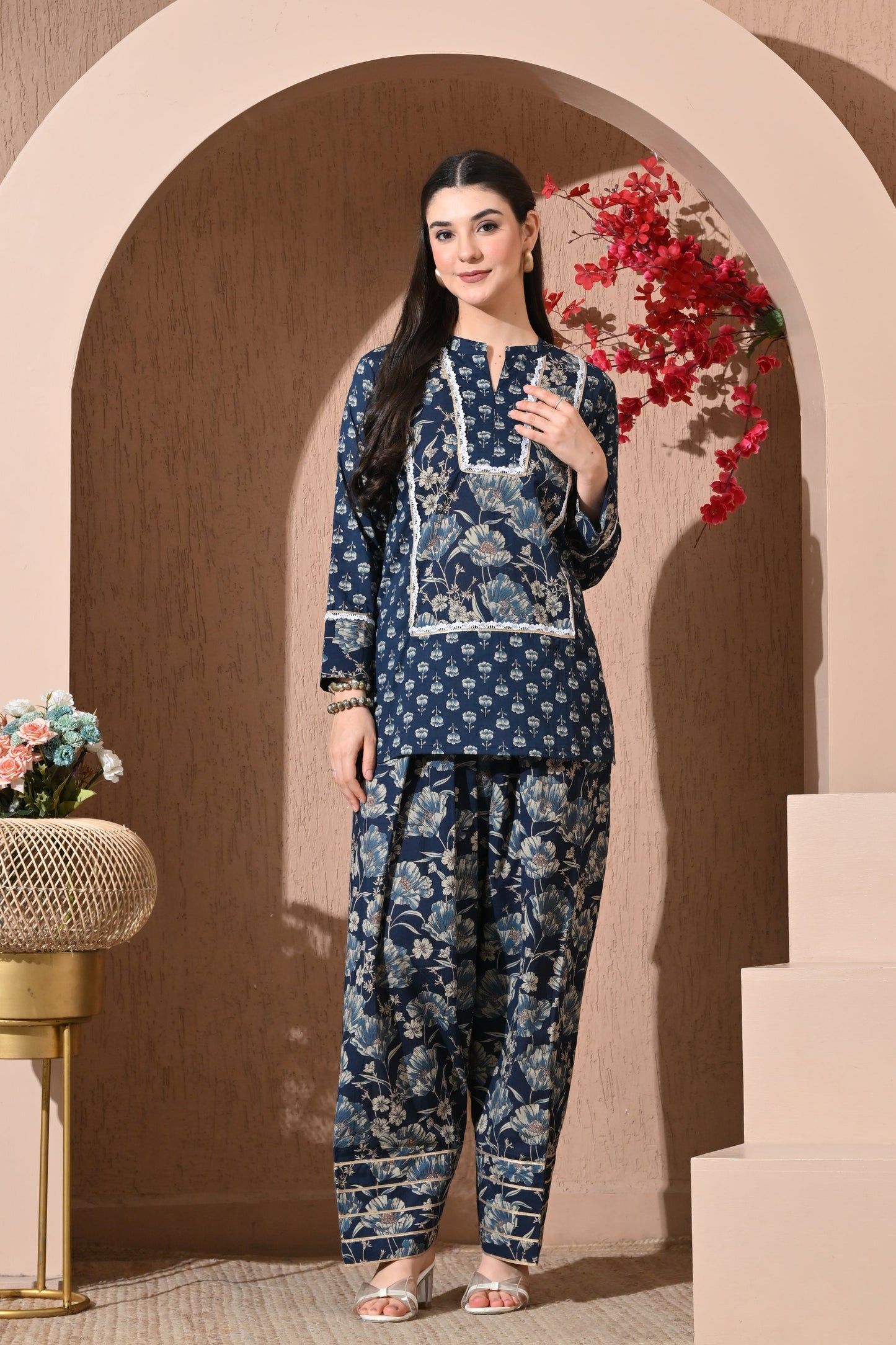 Midnight Garden Cotton Farshi Set