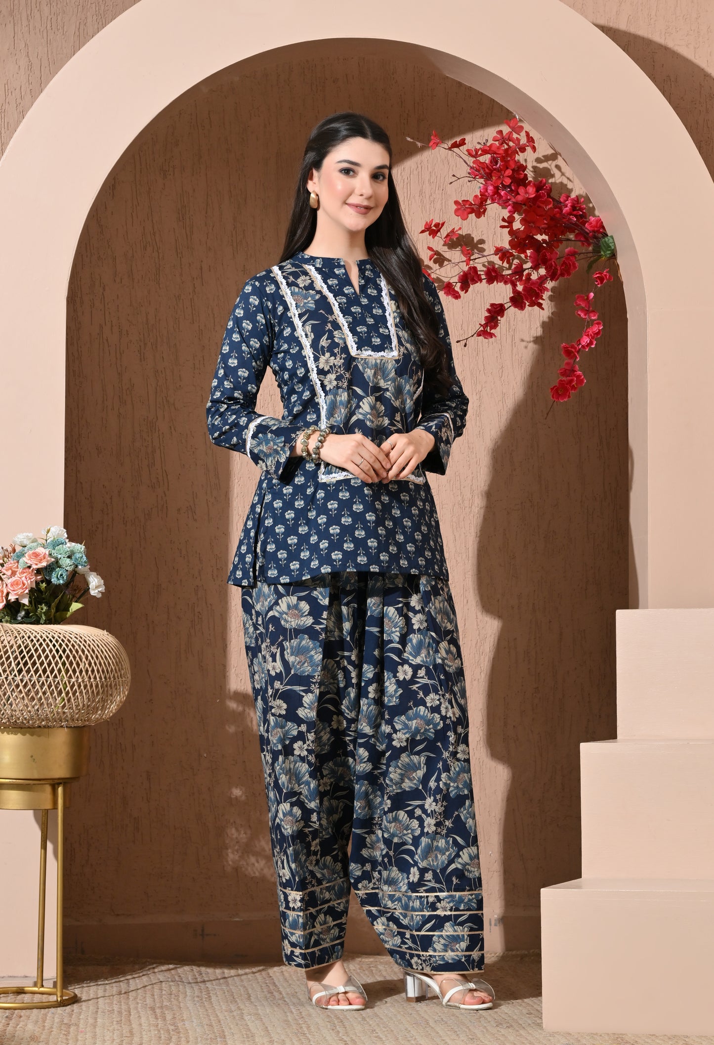 Midnight Garden Cotton Farshi Set