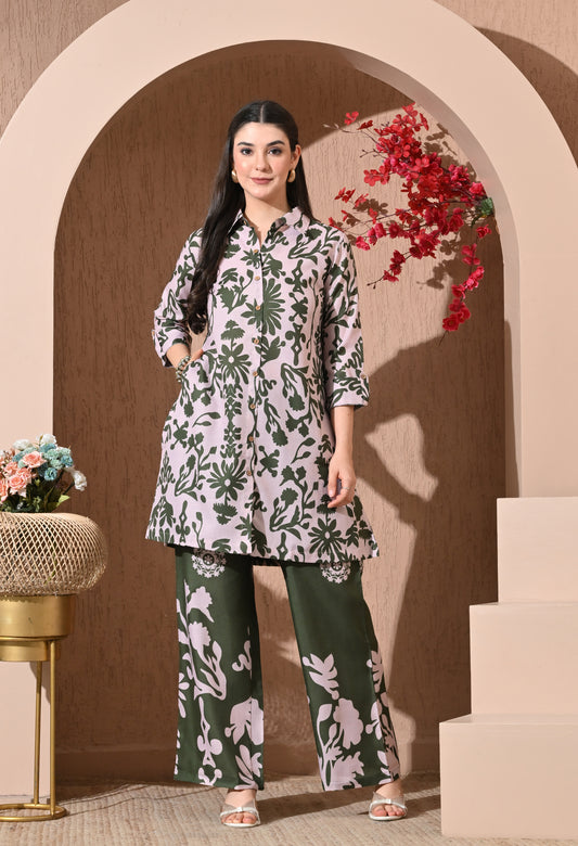 Serene Bloom Linen Co-ord Set