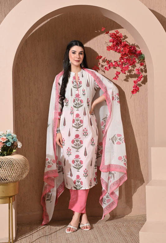 Rose Blush Cotton Suit Set