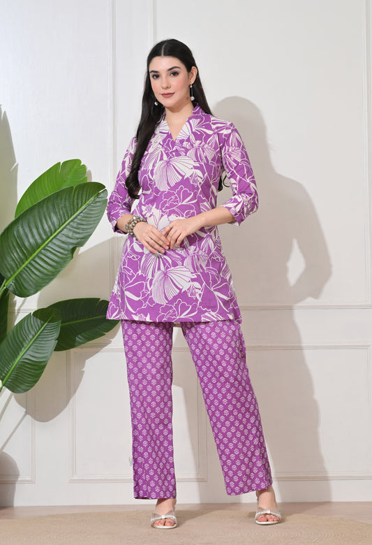 Lavender Bloom Cotton Co-ord Set