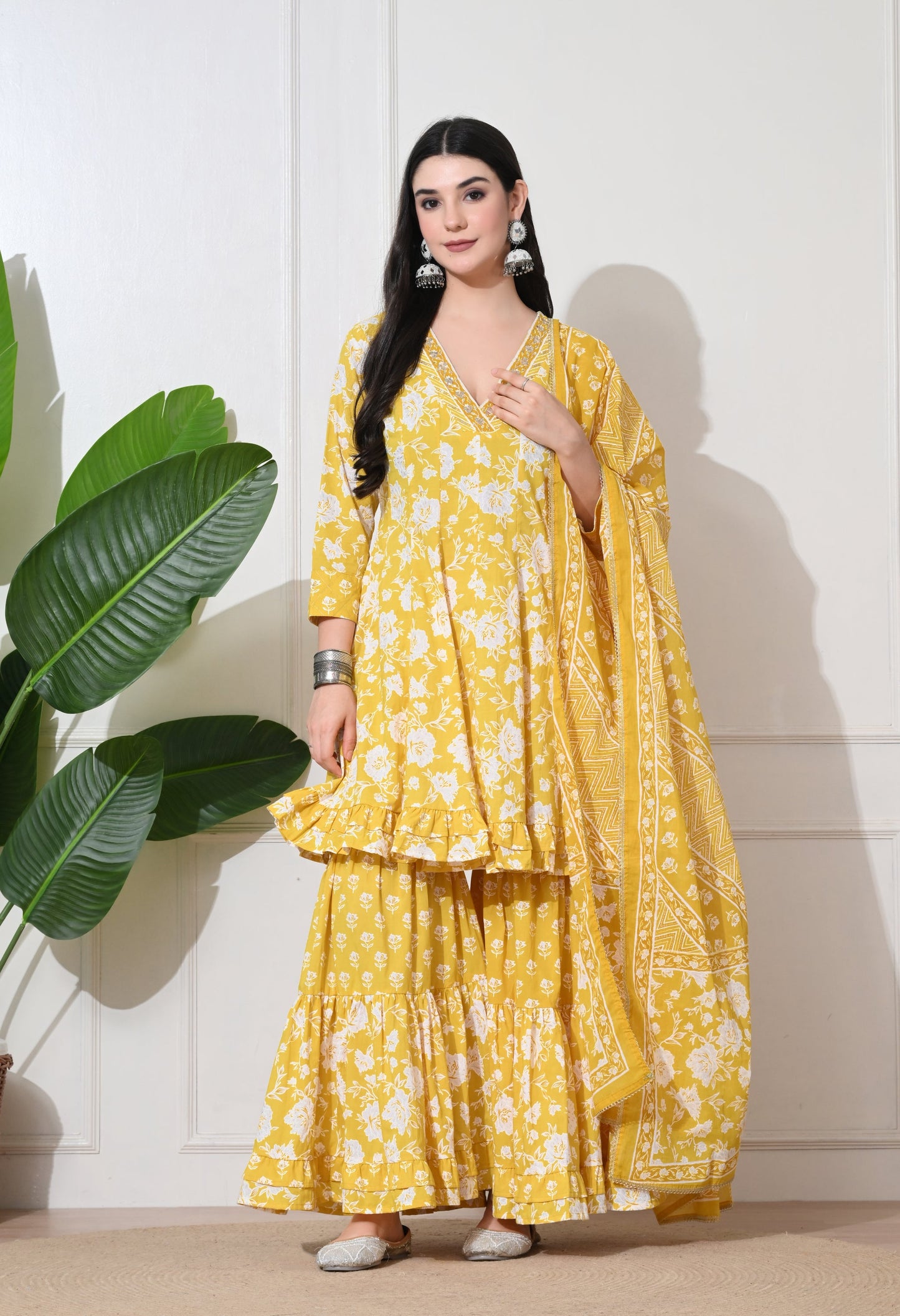 Sunshine Bloom Cotton Sharara Set