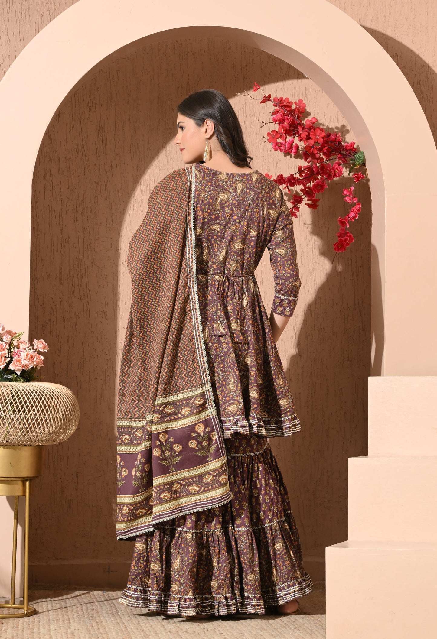 Rustic Charm Cotton Sharara Set