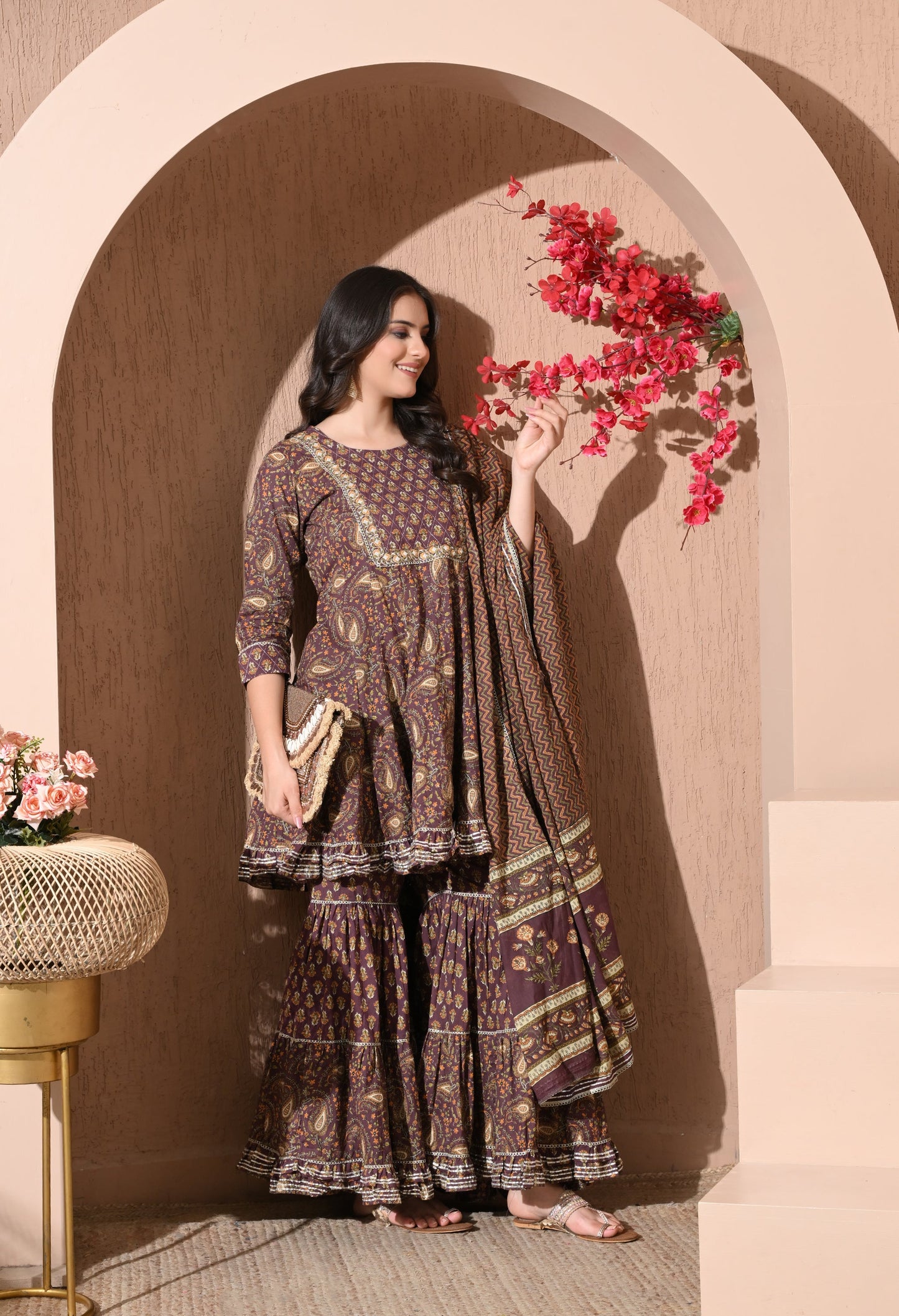 Rustic Charm Cotton Sharara Set