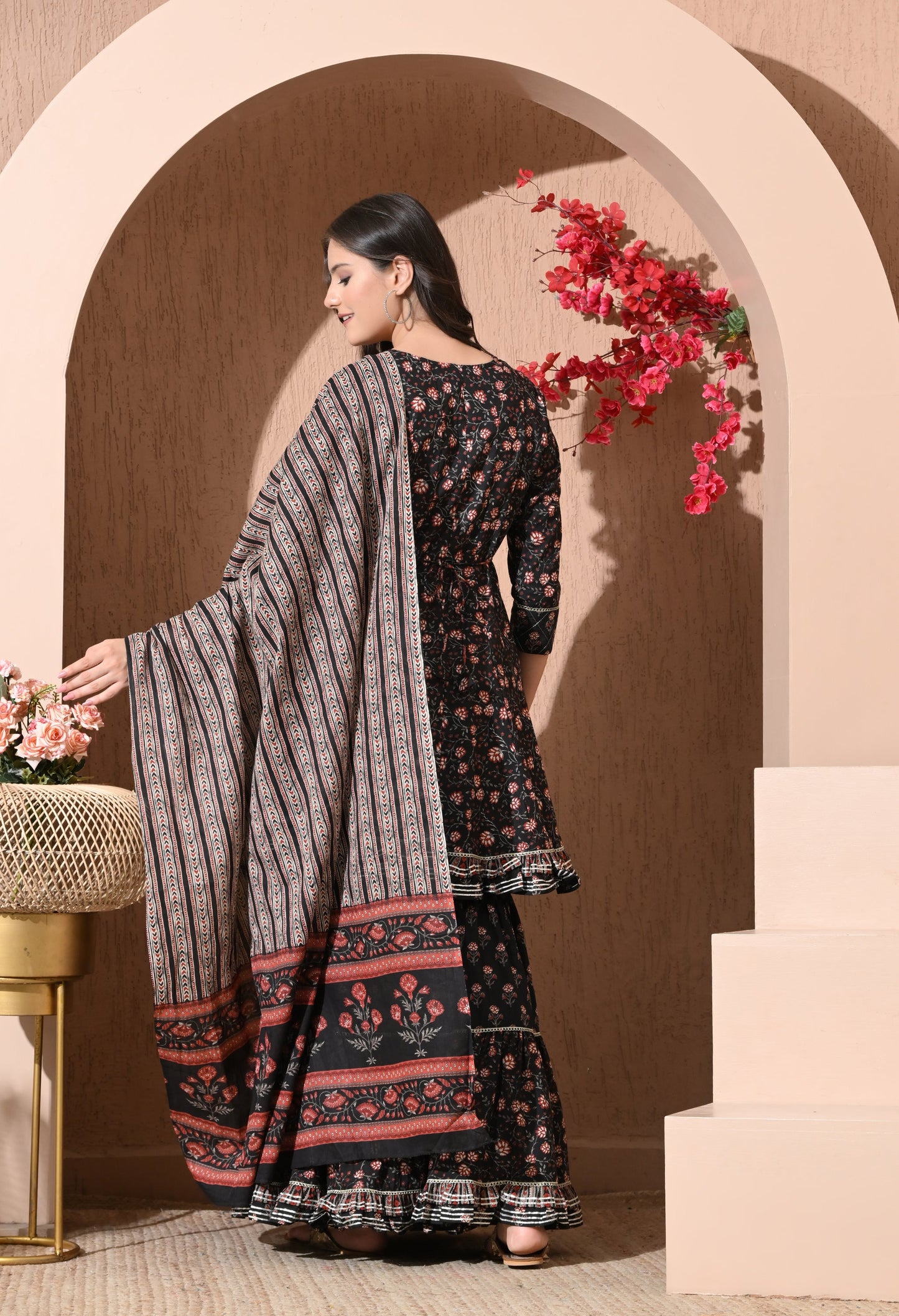 Midnight Garden Cotton Sharara Set