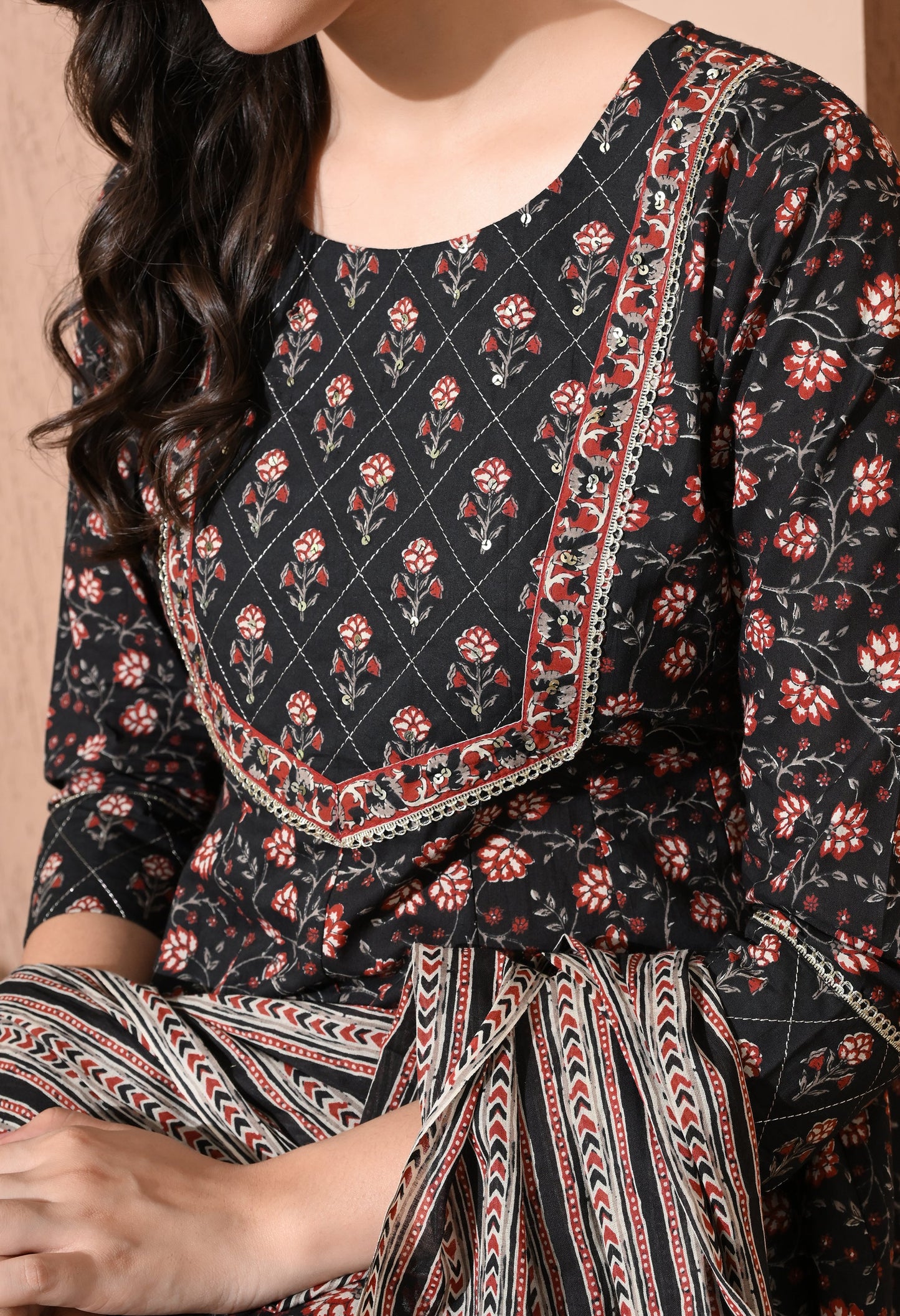Midnight Garden Cotton Sharara Set
